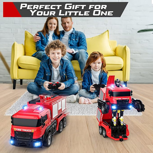 Fire Fighting - RC Deformation Fire Truck with Water Spray Ⓢ